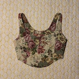 Floral Sleeveless Women's Crop Top